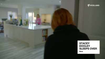 Last night's video featured
a debut appearance by me, - Stacey Dooley Sleeps Over