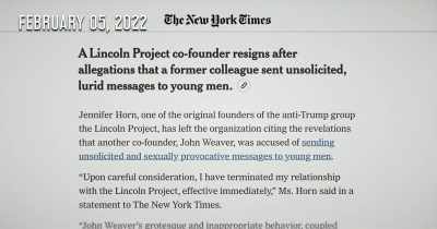 Late afternoon,
after I had resigned, - The Lincoln Project