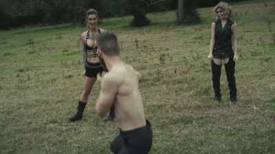 - (laughing) Oh we don't need a gun - Girls Guns and Blood