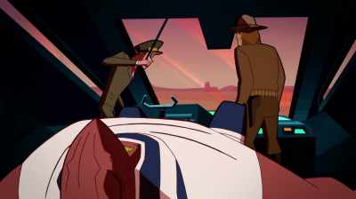 - (LAUGHING)
- (TRAIN HORN BLARING) - Justice League Action