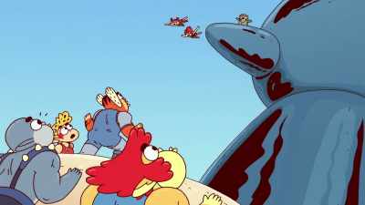 -[laughing]
-[Wilykit and Wilykat
screaming] - ThunderCats Roar