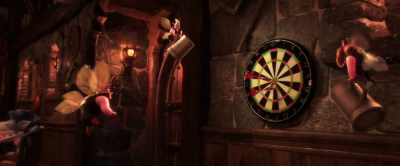 -(LAUGHS) Bullseye!
-(SPRITES CHEERING) - Onward