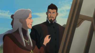 [laughs] Oh, gods. You frightened me. - The Witcher: Nightmare of the Wolf