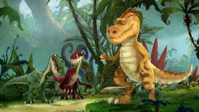 (laughs)
That was great! Whoa! - Gigantosaurus