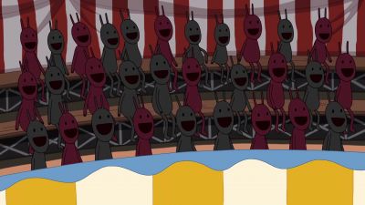 [ LAUGHTER ]
>> THE OLD BLUE NOSE MAGIC. - Adventure Time