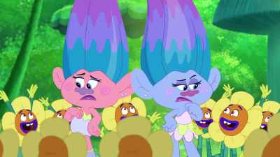 -[laughter and chatter]
-Oh, hey, guys. - Trolls: The Beat Goes On!