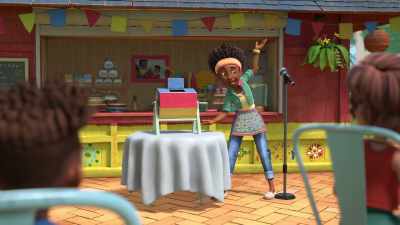 -[laughter]
-[sing-song announcement] - The Adventures of Paddington