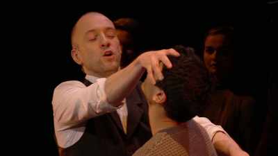-[laughter]
-The Lord removes your ability to read, - Derren Brown: Miracle