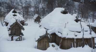 Led by their village chief, - Golden Kamuy
