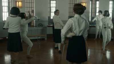 - Left arm all the way back - Frankie Drake Mysteries