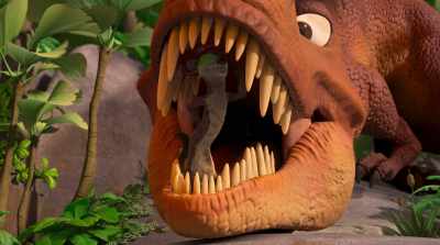 Left upper incisor impacted.
Lower right molar missing. - The Ice Age Adventures of Buck Wild