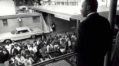 Leggs: Dr. King standing here - The Green Book: Guide to Freedom