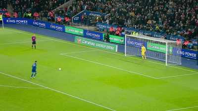 Leicester will take the first one
and drives it high into the net. - All or Nothing: Manchester City
