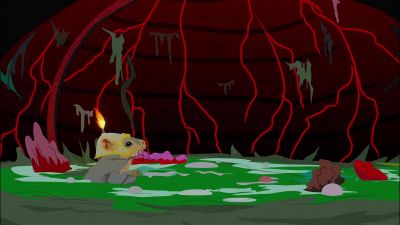 ♪ Lemmiwinks came
to the stomach dark ♪ - South Park