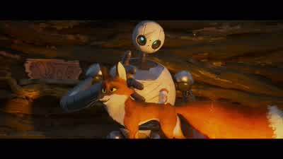Let me see hereOnce there was uh this islandwith a little goslingBrightbilland he was all aloneBecause the rest of his family was destroyedNot yetAnd what this little gosling needed was a motherSo he looked up at the stars and asked the brightest oneif it - The Wild Robot