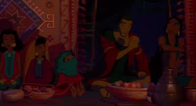 JETHRO My childrenlet us give thanks for this bountiful foodAnd let us also give thanksfor the presence of this brave young manwhom we honor here tonightCLAPPINGPlease sir I wish you wouldn'tI've done nothing in my life worth honoringFirst you rescue - The Prince of Egypt