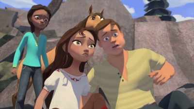 -Let us-- [grunts]
-Whoa! - Spirit: Riding Free