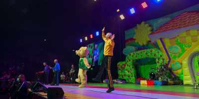Let's all sway from side to side
and we'll sing "Rock-A-Bye Your Bear." - Hot Potato: The Story of The Wiggles