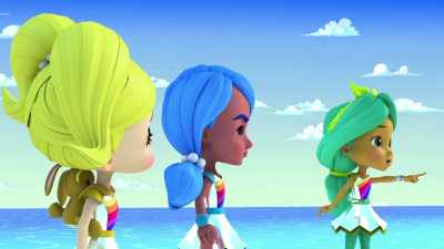 Let's gather up some grass, Rangers.
Ponies like grass too. - Rainbow Rangers