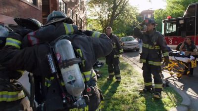 Let's get him down.
You OK? - Chicago Fire