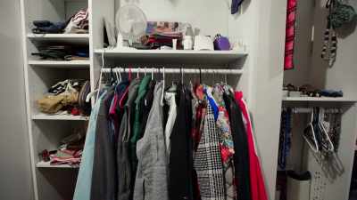 Let's get the dresser over here,
and let's create a sitting area. - Get Organized with The Home Edit