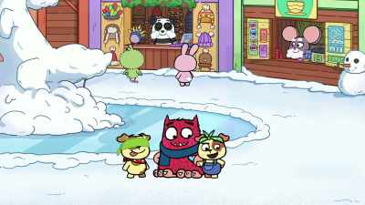 - Let's get things moving
with a super fast ice slide! - Love Monster