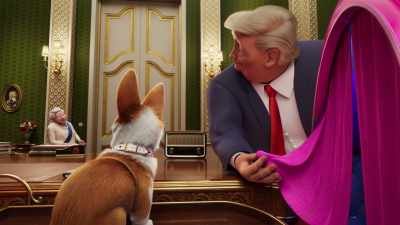 Let's leave the lovebirds alone to get acquainted. - The Queen's Corgi
