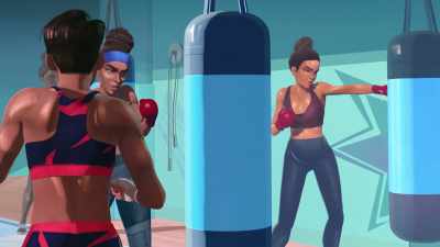 Let's light him up! Jab, jab!
Right hook! Uppercut! - Entergalactic