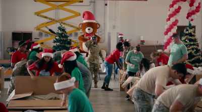 Let's make sure you got school supplies.
Let's start closing it up. - Operation Christmas Drop