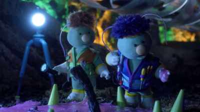 Let's see.
Well, this stuff is super sticky. - Fraggle Rock: Back to the Rock