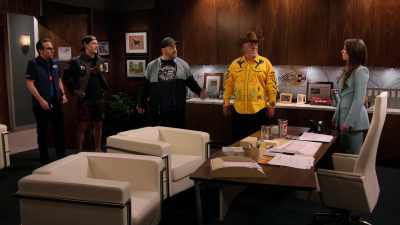 - Let's take Bobby out and celebrate.
- Oh, yeah! First one's on me. - The Crew