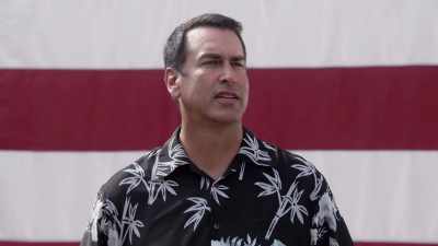 Letting the water hit my face, looking sexy as shit. - Rob Riggle's Ski Master Academy