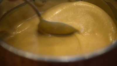 [Levy] Codfish
with cannellini cream and black truffle. - The Reluctant Traveler with Eugene Levy
