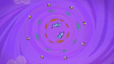 [light harp music
and birds chirping] - Love Monster