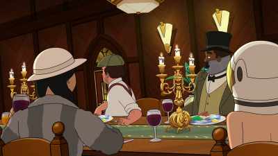 Lights go off, we hear a scream
from the other room, - Grimsburg