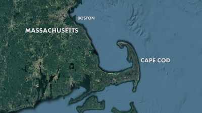 Ligt Cape Cod voor de kust
van Massachusetts, vol met dorpen. - Return of the White Shark