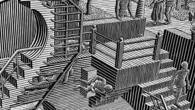 Like a madman,
I have thrown myself - M. C. Escher: Journey to Infinity