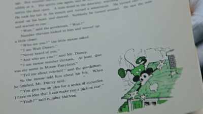 Like Santa Claus,
Mickey hops down the chimney, - Mickey: The Story of a Mouse