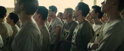 Line up.
(TAPS BANISTER) - The Boys in the Boat