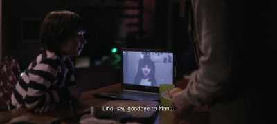 Lino, say "bye" to Manu,
it's time to eat. - The Pink Cloud