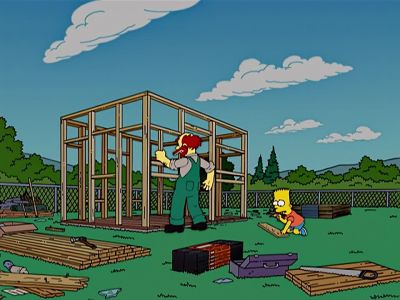 Listen, I'm real sorry I busted your shack. - The Simpsons