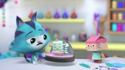 Listen. It makes all these silly sounds
when you shake it. - Gabby's Dollhouse