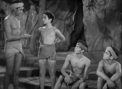 Little boys should not spy on warrior. - Tarzan and the Leopard Woman