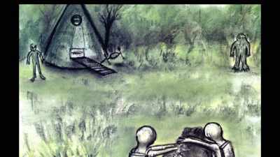 Lizard guy on the left is
seen through binoculars - Truth Hunter