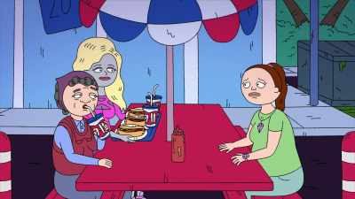 Long story, but I'm pregnant.
- [ Slurping ] - Teenage Euthanasia