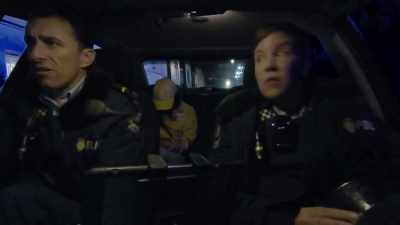 Look, activate the flashy lights.
Activating flashy lights. - Wellington Paranormal