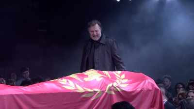 Look you here,
Here is himself, marred as you see with traitors - National Theatre Live: Julius Caesar