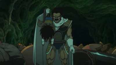 Look here. His suit is a bit
stretched and baggy. - Dragon Ball Super: Broly