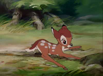 Look, he's trying to talk. - Bambi