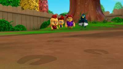 Look, hoof prints!
They could be Maisie's! - The Chicken Squad